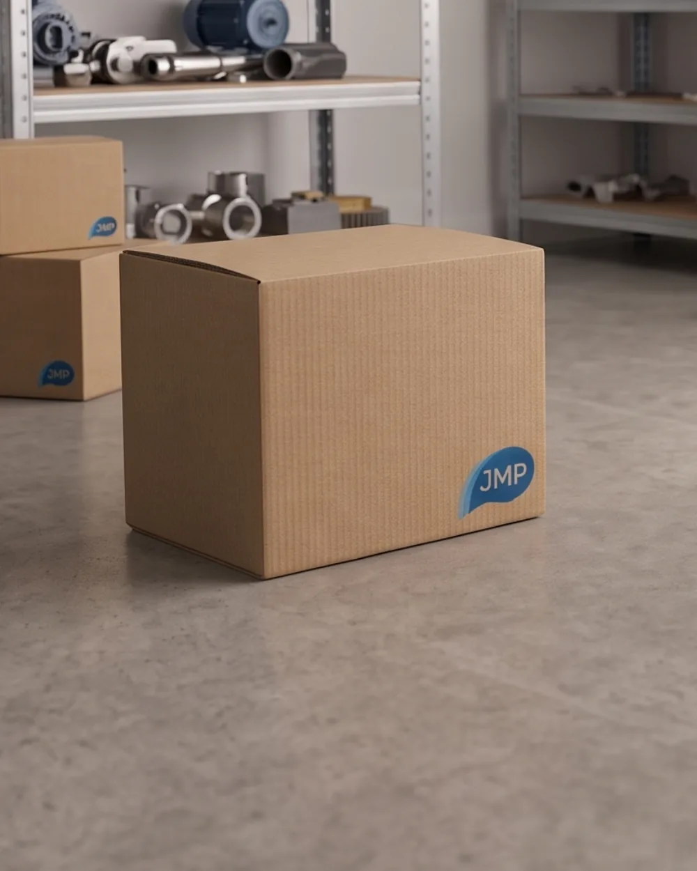 Tumpukan karton box corrugated JMP siap kirim.